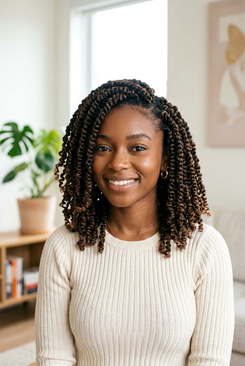 Passion Twist Bob on Shoulder Length Natural Hair - 20 protective styles for shoulder length natural hair - 20 protective styles for shoulder length natural hair