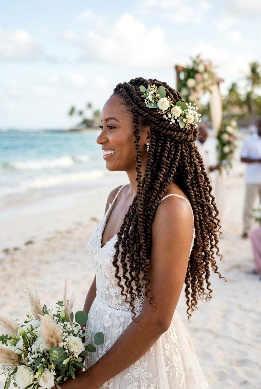Passion Twists Bridal Hairstyle - 20 black women bridal hairstyle ideas - 20 black women bridal hairstyle ideas
