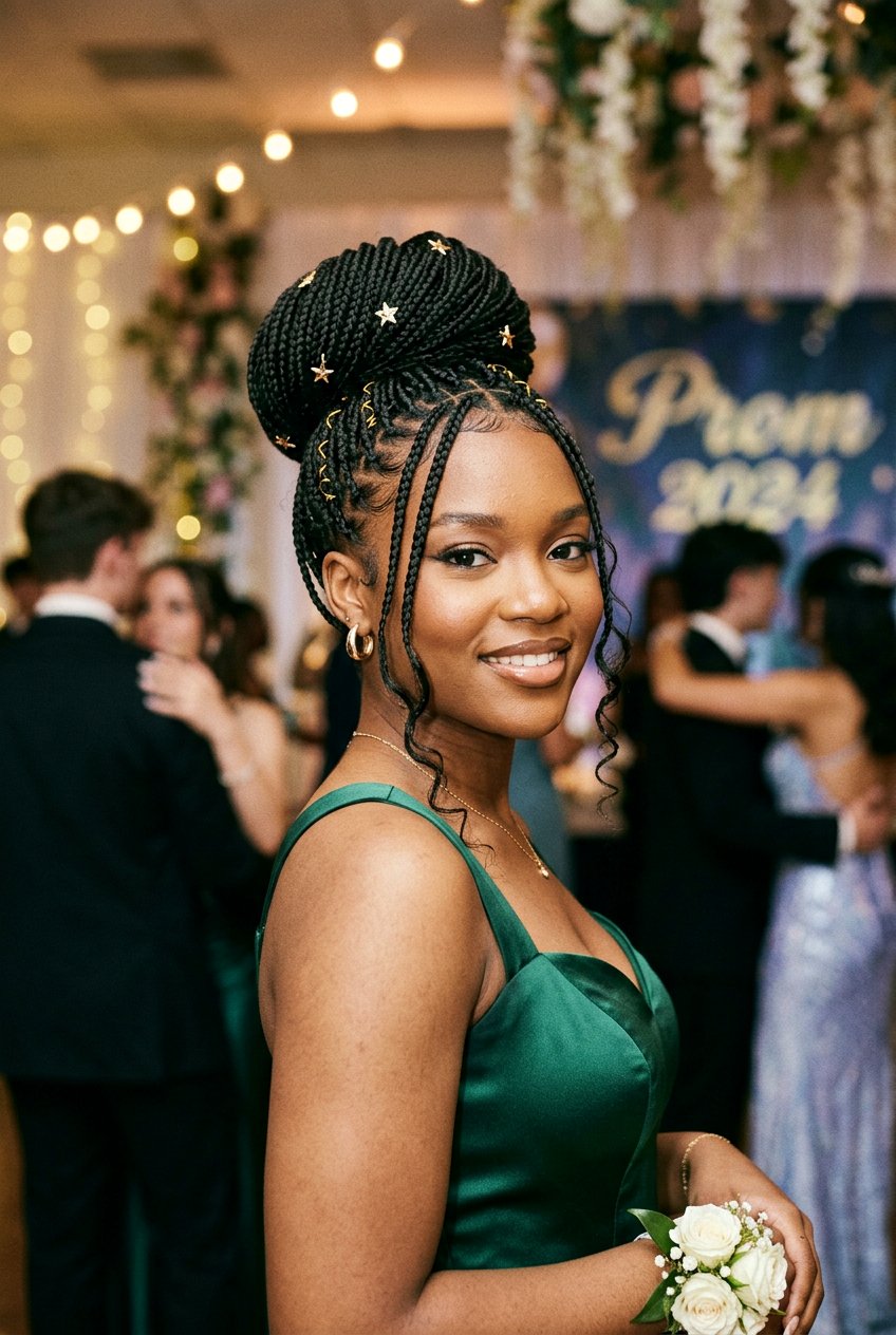 Passion Twists Half Up with Accessories - 20 prom braid styles for black women - 20 prom braid styles for black women