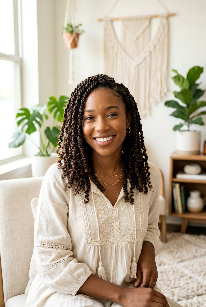 Passion Twists Lob - 20 low maintenance haircut for black women - 20 low maintenance haircut for black women