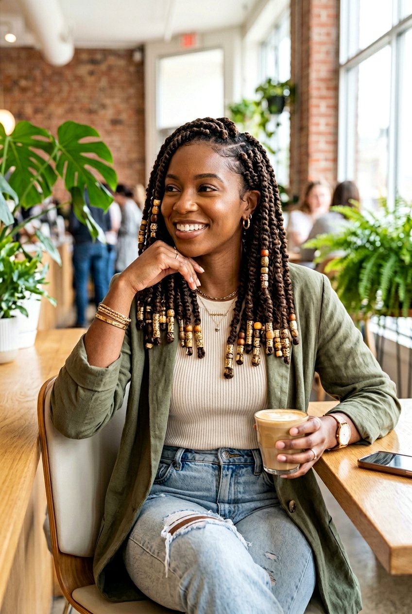 Passion Twists With Beads - 20 black women passion twist ideas - 20 black women passion twist ideas