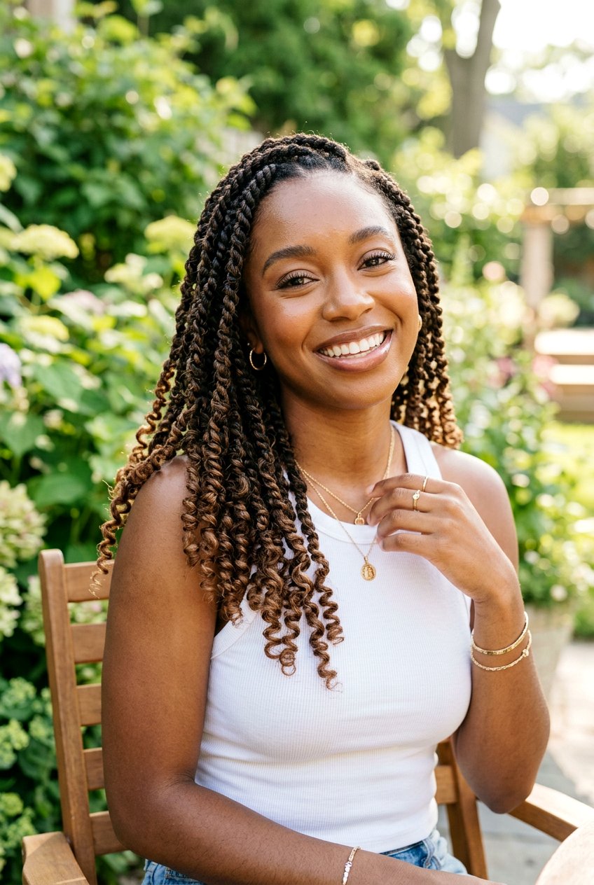 Passion Twists With Curly Ends - 20 black women passion twist ideas - 20 black women passion twist ideas