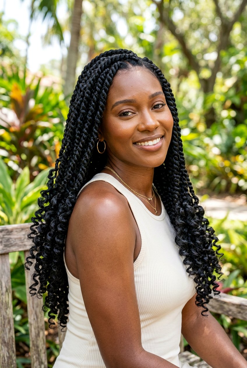 passion twists with curly ends