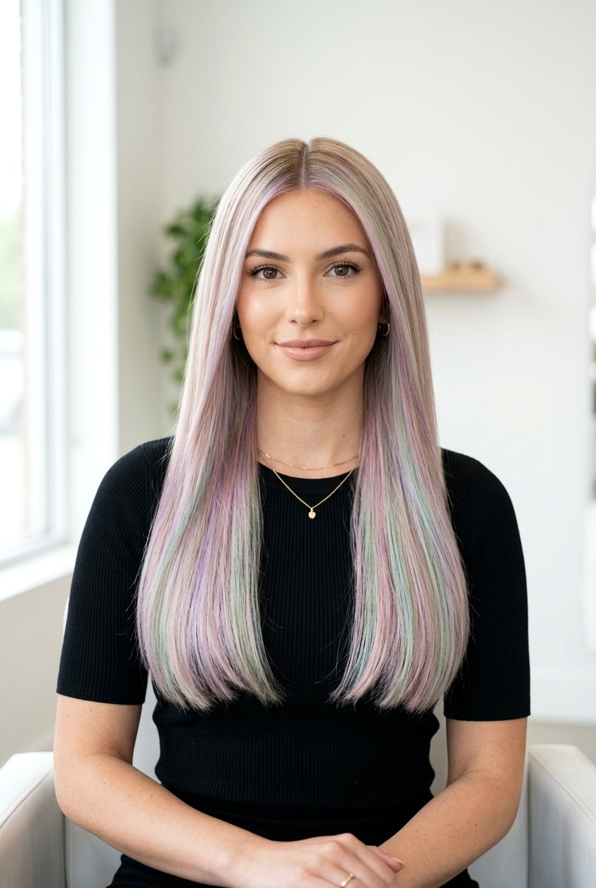 Pastel Balayage On Straight Sleek Hair - 20 pastel balayage ideas - 20 pastel balayage ideas