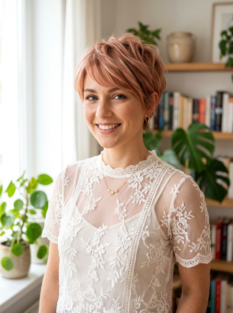 Pastel Copper Pixie - 20 copper pixie hair color ideas - 20 copper pixie hair color ideas