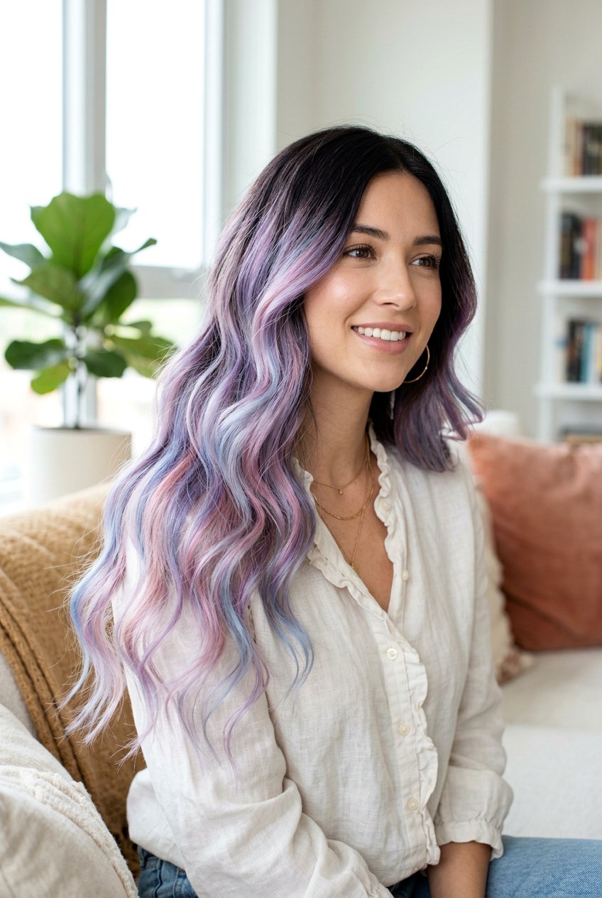Pastel Galaxy Balayage On Dark Hair - 20 galaxy balayage on dark hair - 20 galaxy balayage on dark hair