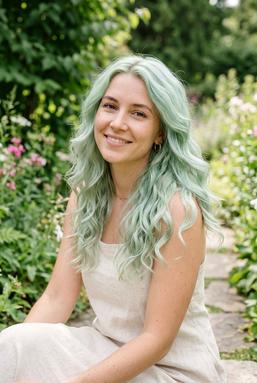 Pastel Green Seaweed Mermaid Hair - 20 mermaid hair color ideas - 20 mermaid hair color ideas