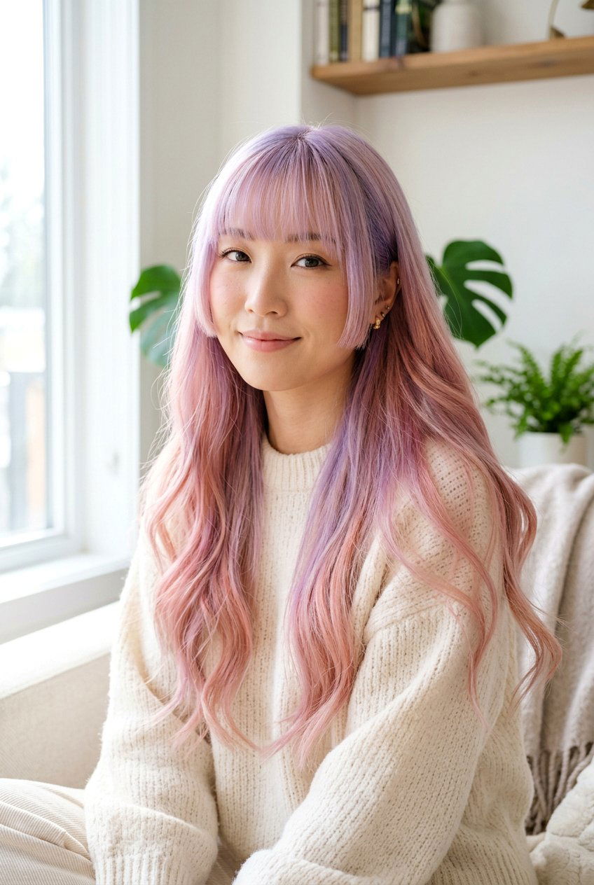 Pastel Hime Cut On Long Hair - 20 hime cut with long hair - 20 hime cut with long hair