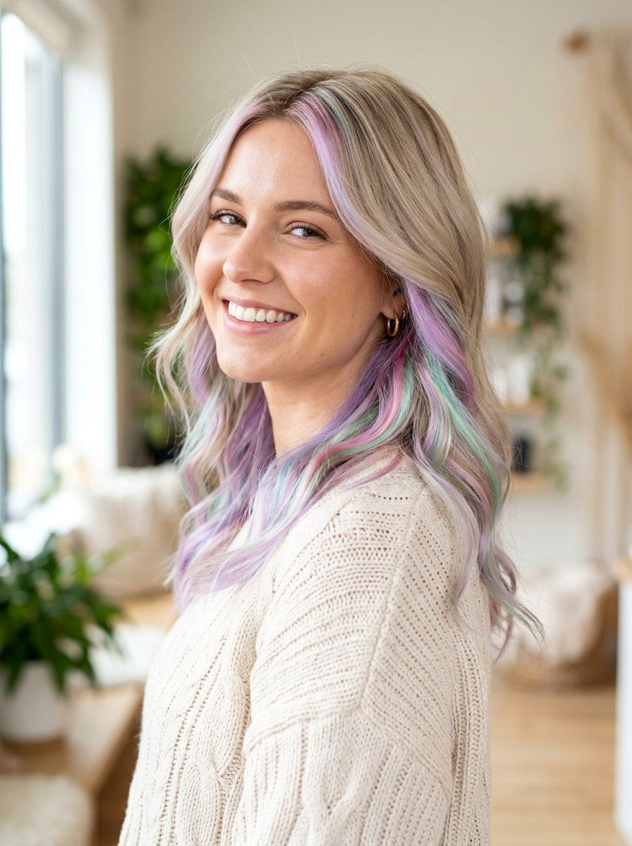 Pastel Holographic Peekaboo Highlights - 20 holographic peekaboo hair - 20 holographic peekaboo hair