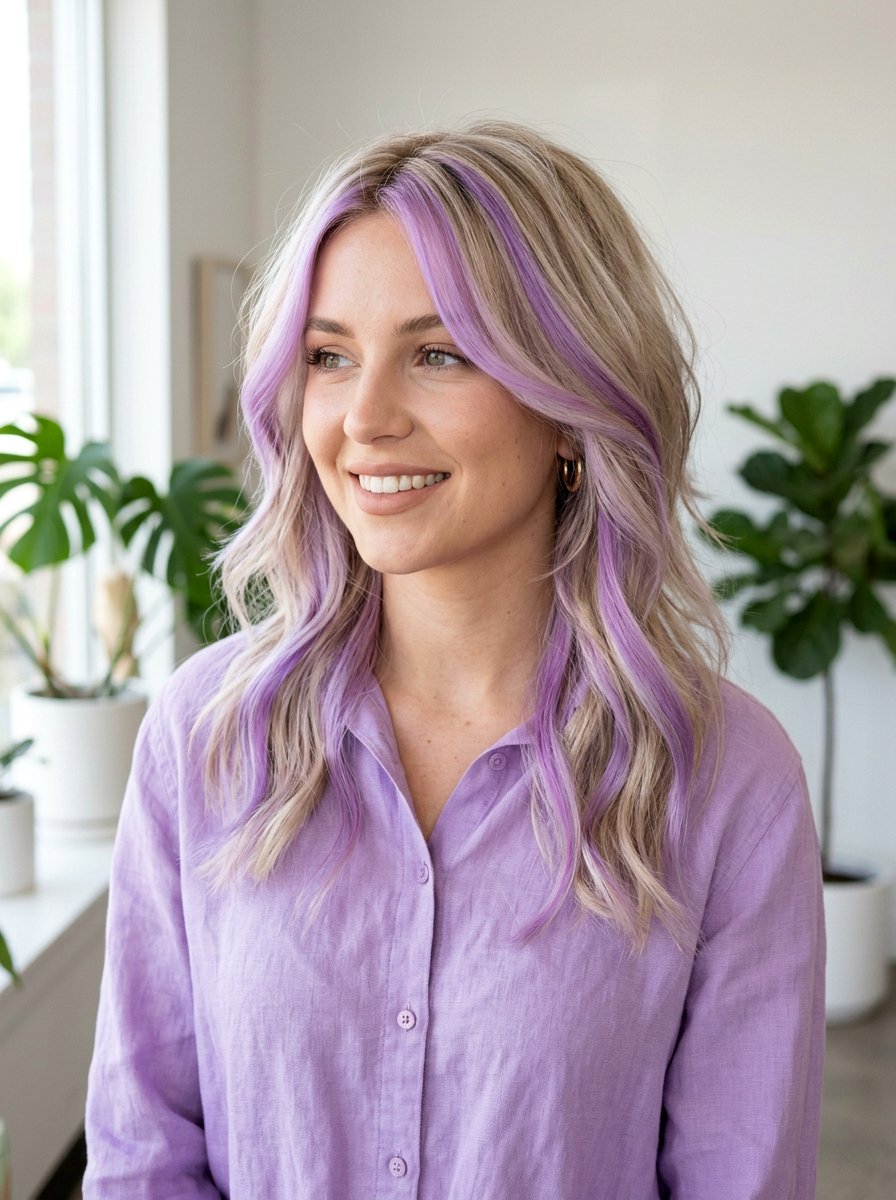 Pastel Lavender Chunky Highlights - 20 pastel lavender highlights - 20 pastel lavender highlights