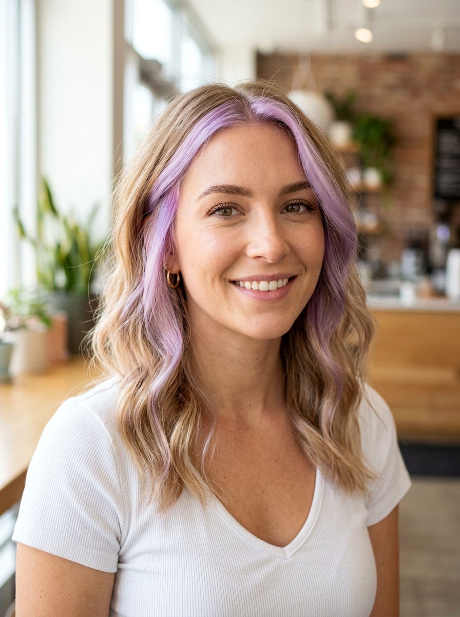 Pastel Lavender Face Framing Highlights - 20 pastel lavender highlights - 20 pastel lavender highlights