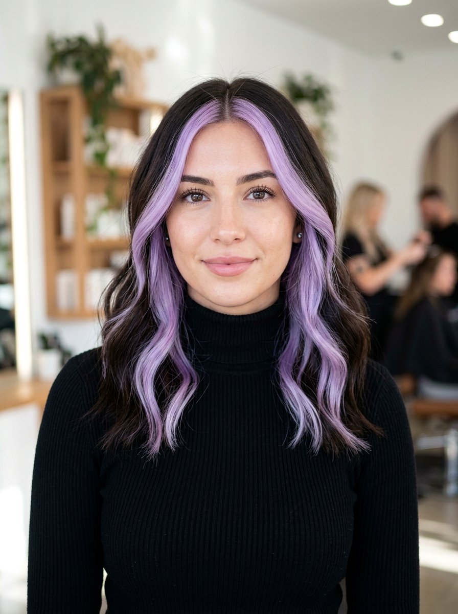 Pastel Lavender Money Piece Highlights - 20 pastel lavender highlights - 20 pastel lavender highlights