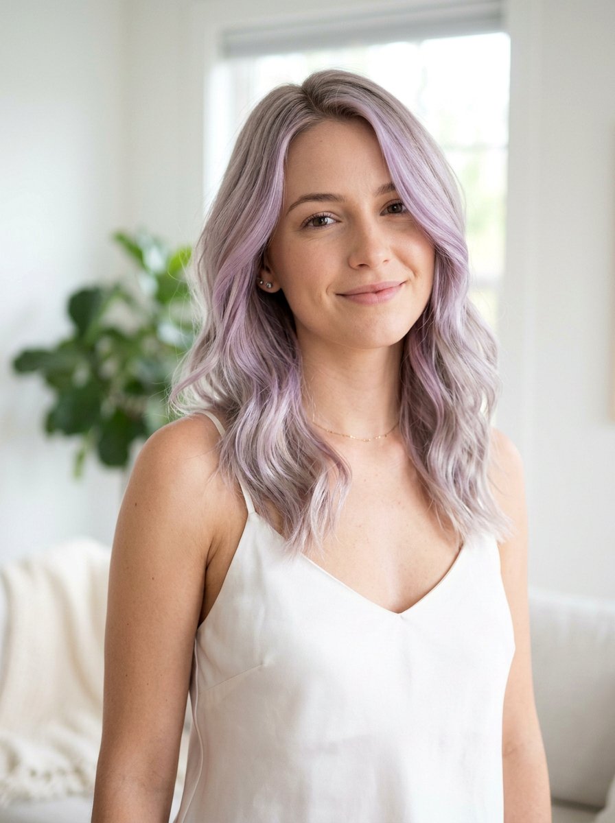 Pastel Lavender Toned Highlights on Ash Blonde - 20 pastel lavender highlights - 20 pastel lavender highlights