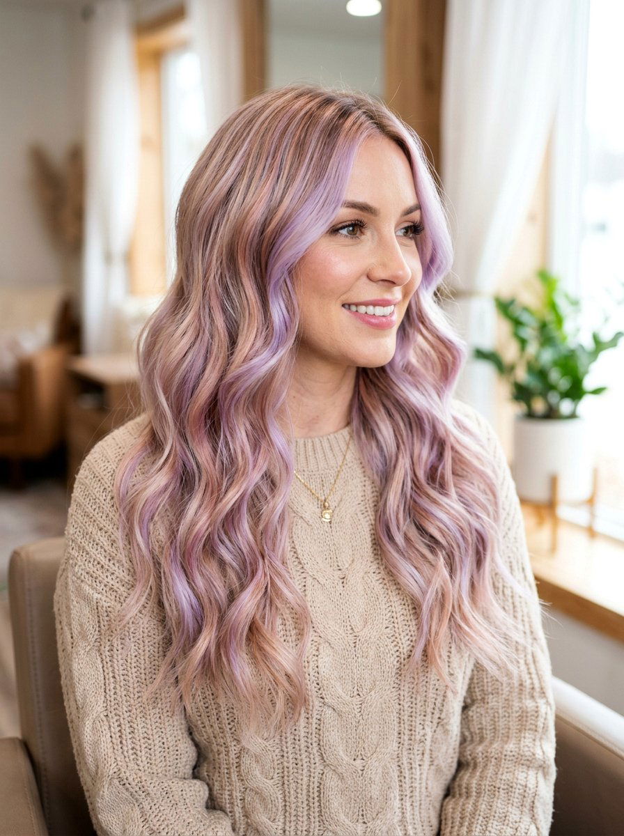 Pastel Lavender and Rose Gold Highlights - 20 pastel lavender highlights - 20 pastel lavender highlights