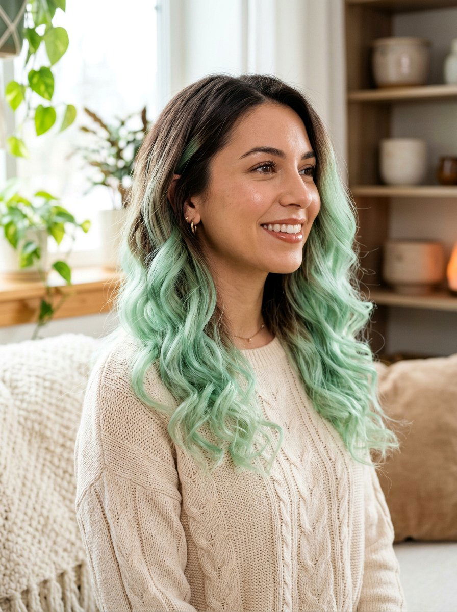 Pastel Mint Chocolate Hair - 20 spring pastel hair color ideas - 20 spring pastel hair color ideas