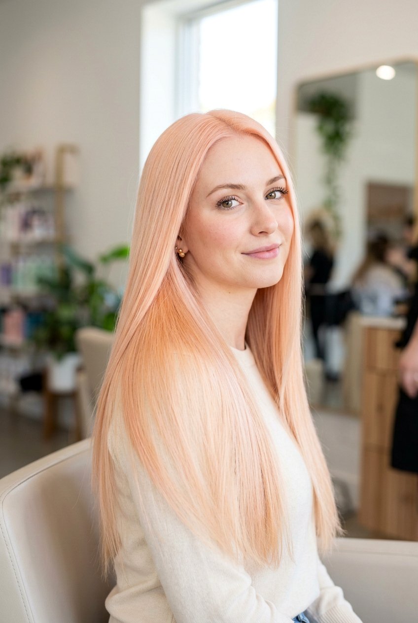 Pastel Peach Blonde - 20 soft peach blonde hair - 20 soft peach blonde hair