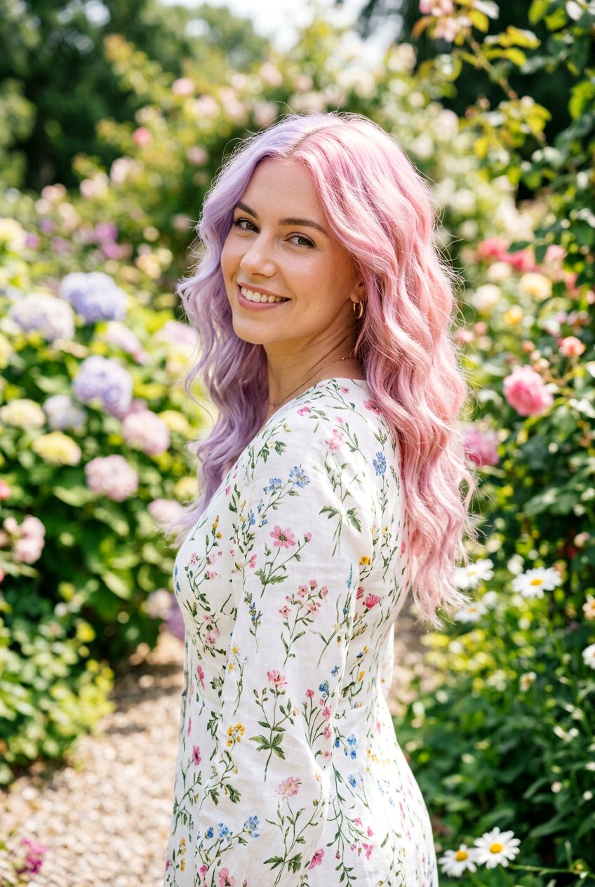 Pastel Pink And Lavender Split Hair - 20 alternative split hair color - 20 alternative split hair color