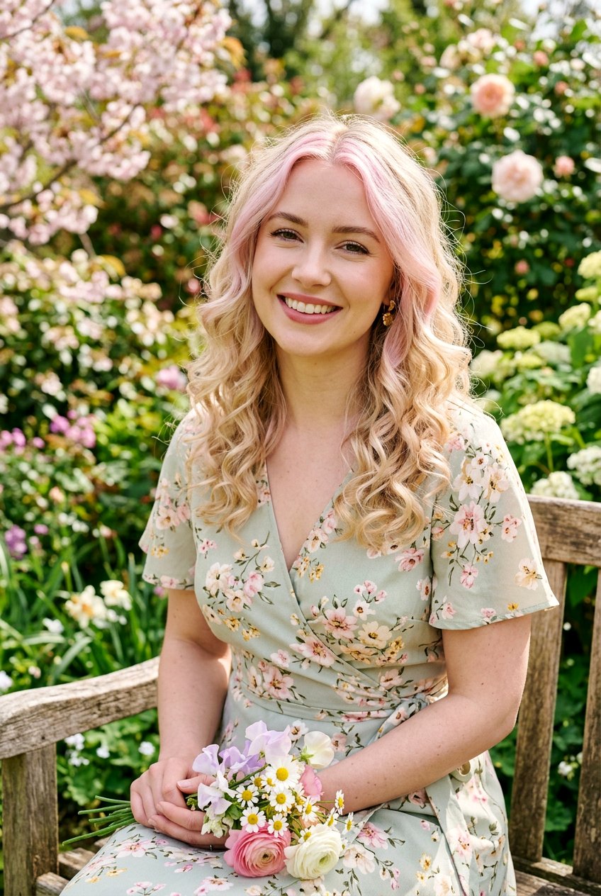 Pastel Pink Front Streak On Blonde Hair - 20 front streak hair color - 20 front streak hair color