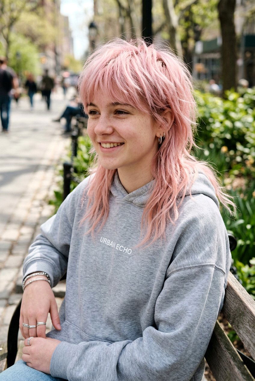 Pastel Pink Shullet - 20 short shag haircut for teenage girls - 20 short shag haircut for teenage girls