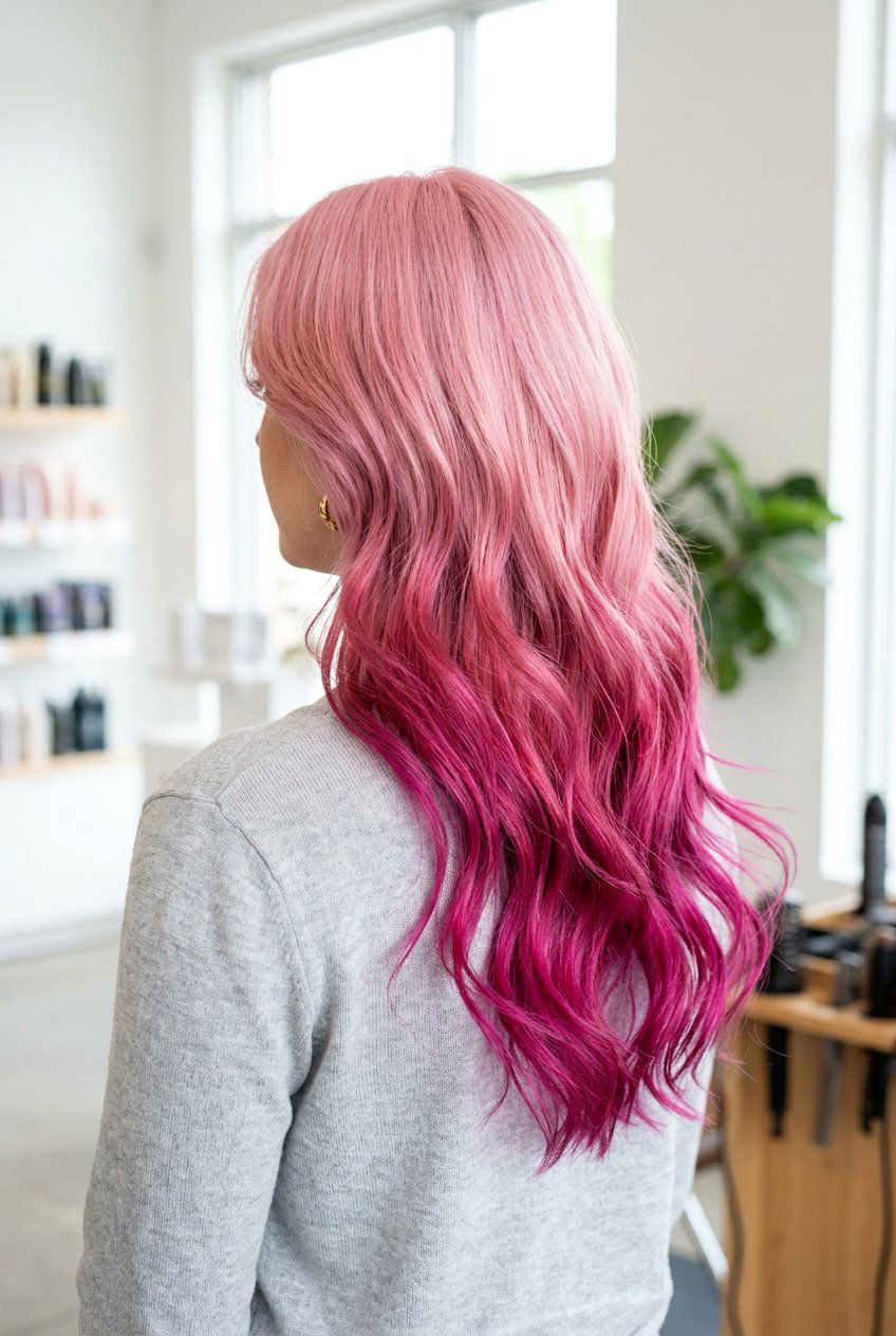Pastel Pink To Magenta Reverse Ombre - 20 reverse ombre hair - 20 reverse ombre hair