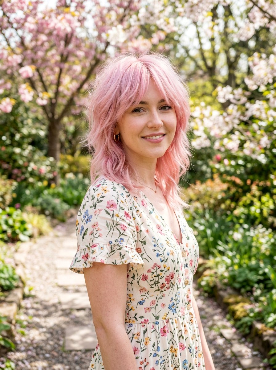 Pastel Pink Wolf Cut - 20 hair color ideas for wolf cuts - 20 hair color ideas for wolf cuts