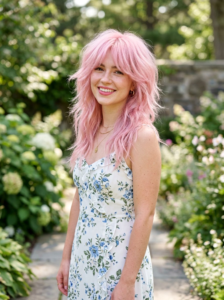 Pastel Pink Wolf Cut - 20 wolf cut hair color ideas - 20 wolf cut hair color ideas