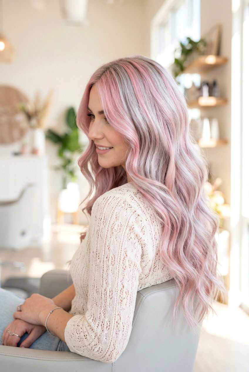 Pastel Pink and Silver Balayage Unicorn Hair Color - 20 unicorn hair color ideas - 20 unicorn hair color ideas