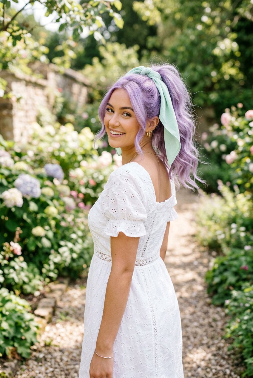 Pastel Ponytail With Scarf - 20 summer ponytail with scarf - 20 summer ponytail with scarf