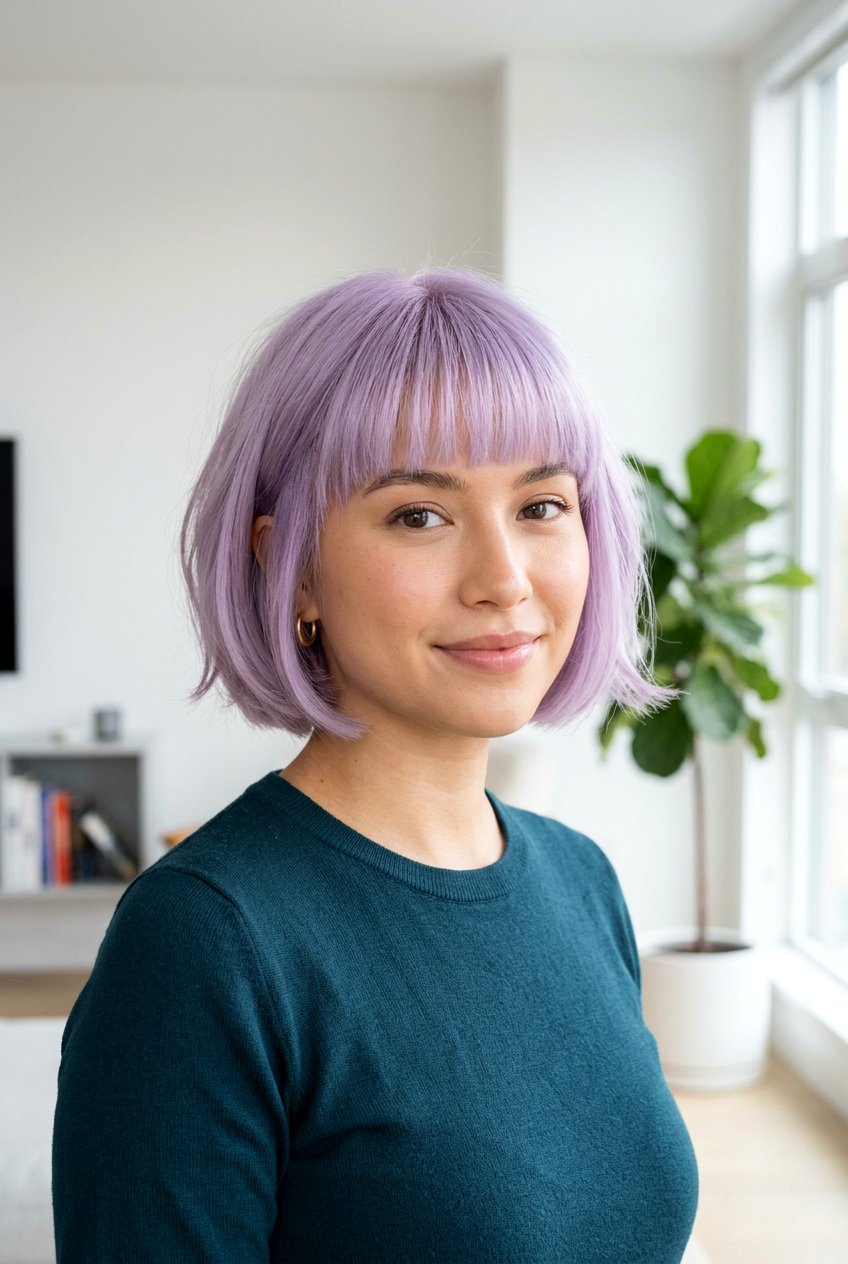 Pastel Purple French Bob - 20 pastel purple hair - 20 pastel purple hair