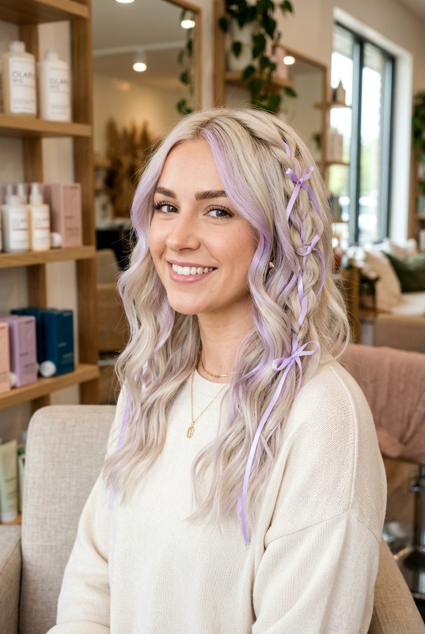 Pastel Purple Highlights On Blonde - 20 pastel purple hair - 20 pastel purple hair