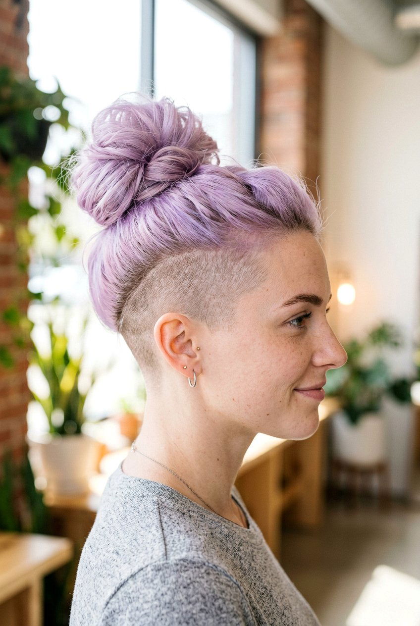 Pastel Purple Undercut - 20 pastel purple hair - 20 pastel purple hair