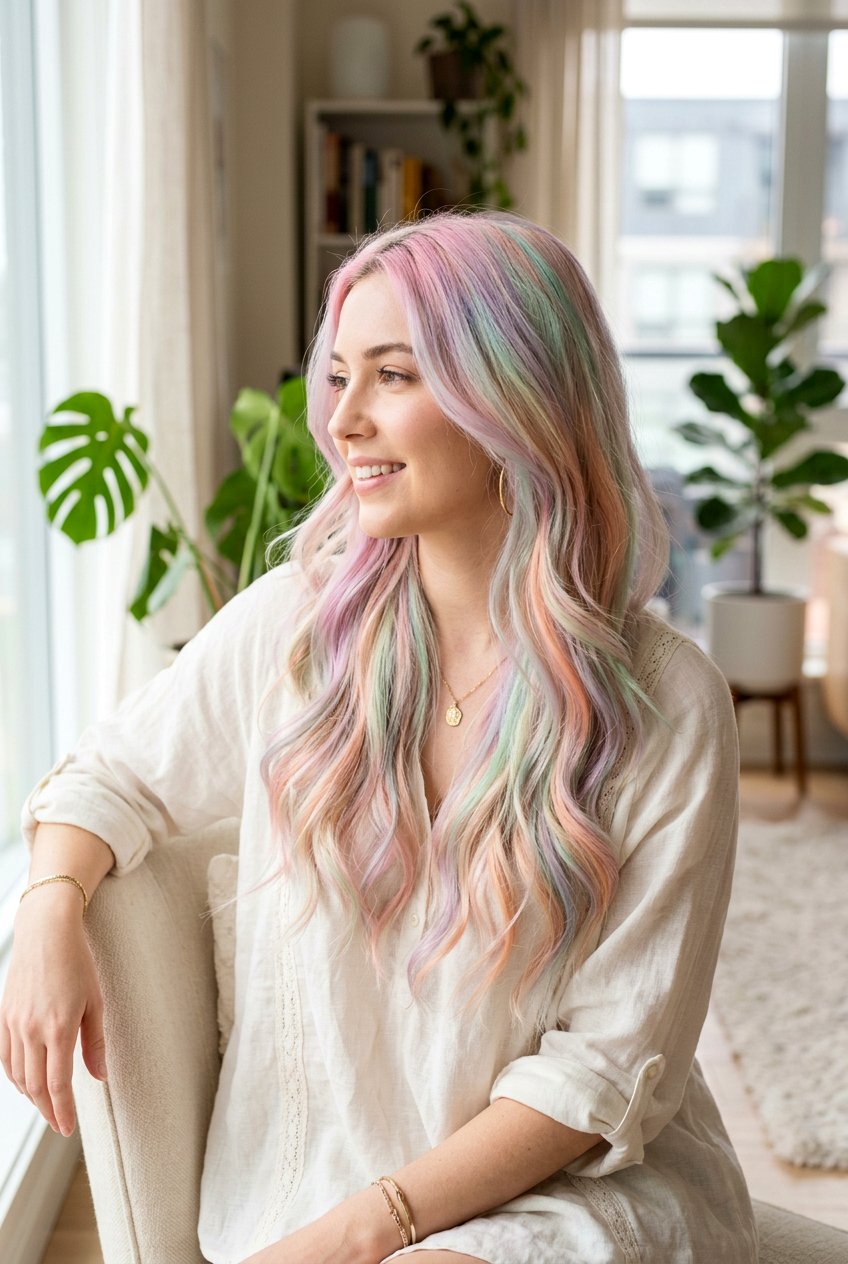 Pastel Rainbow Hair Color - 20 rainbow hair color ideas - 20 rainbow hair color ideas