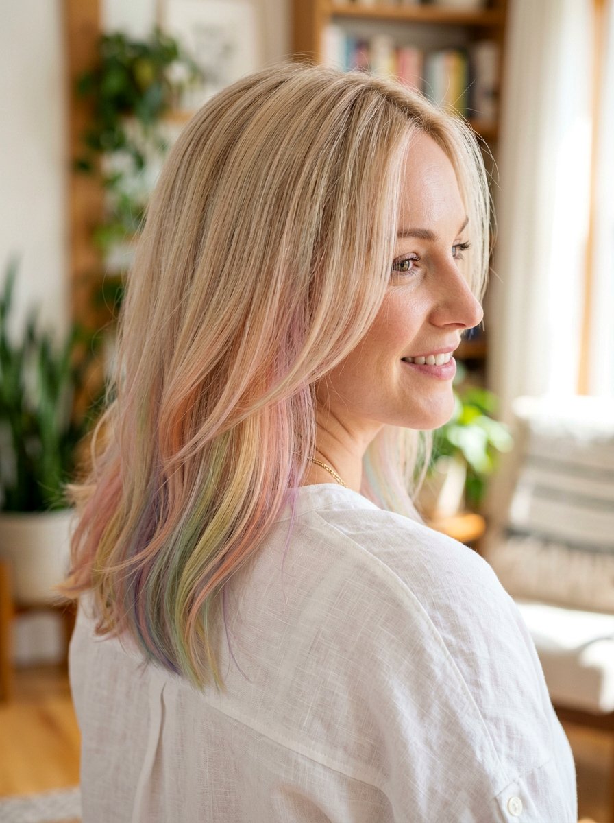 Pastel Rainbow Underlayer For Thin Hair - 20 pastel rainbow underlayer hair - 20 pastel rainbow underlayer hair