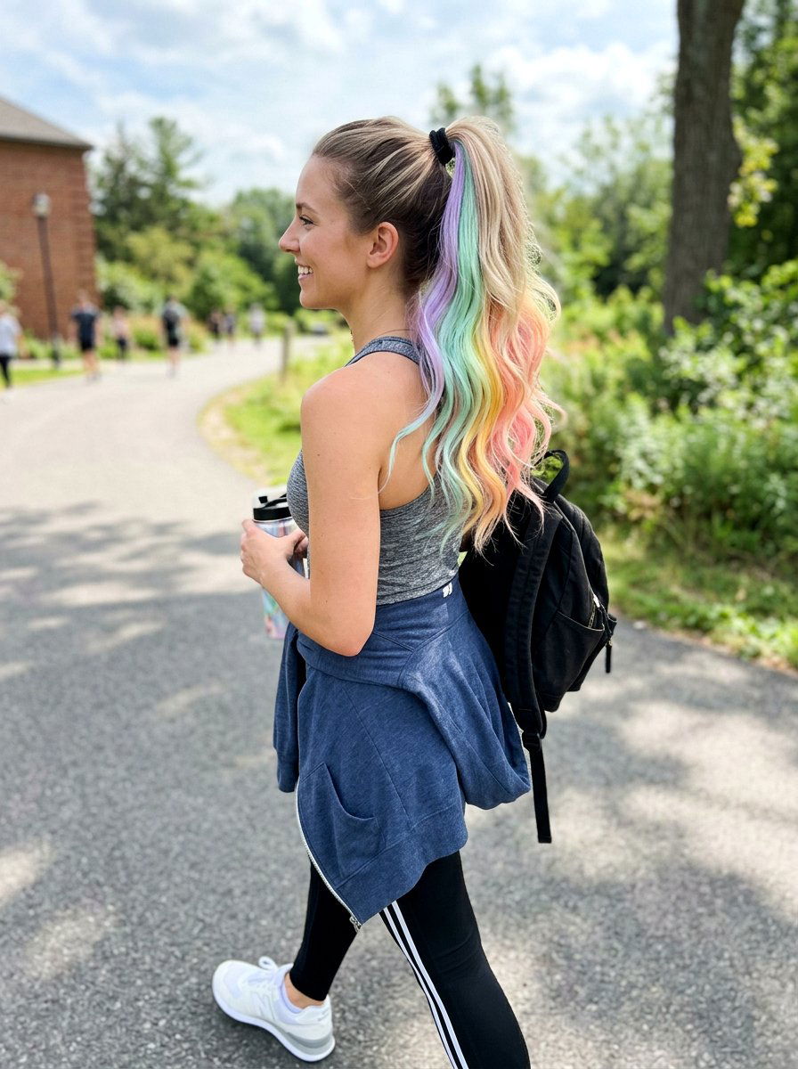 Pastel Rainbow Underlayer Ponytail Hair - 20 pastel rainbow underlayer hair - 20 pastel rainbow underlayer hair