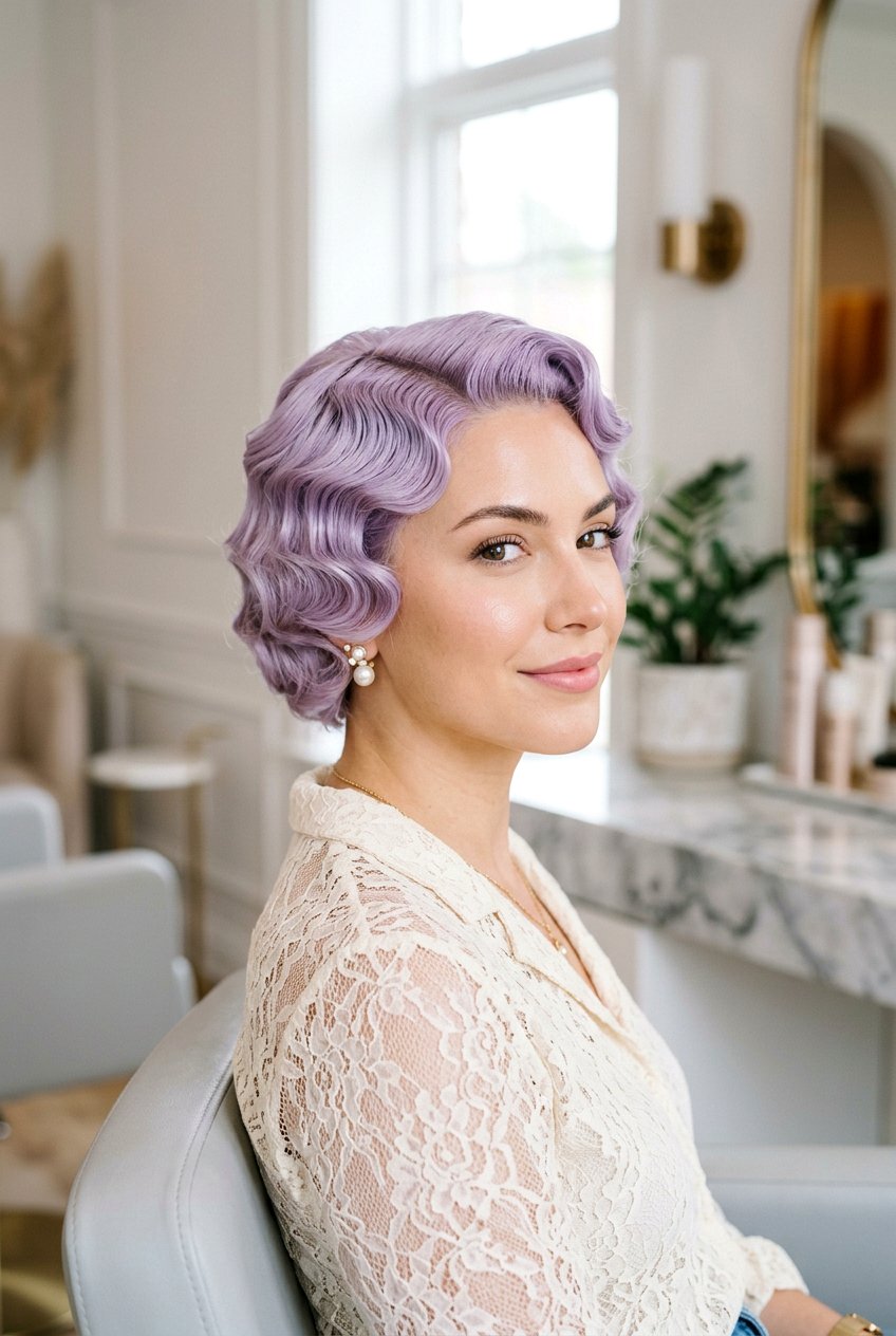 Pastel finger waves - 20 finger waves hairstyle - 20 finger waves hairstyle