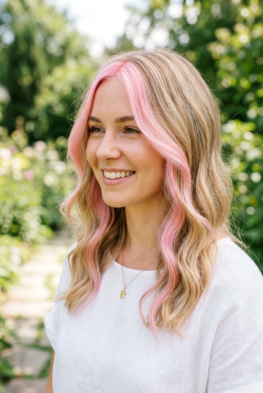 Pastel pink money piece hair - 20 pastel pink hair color - 20 pastel pink hair color