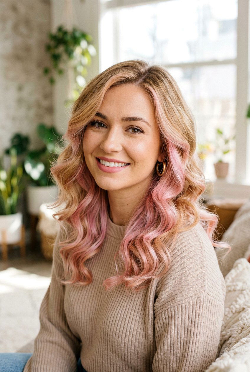 Pastel pink underlayer blonde hair - 20 underlayer hair color ideas - 20 underlayer hair color ideas