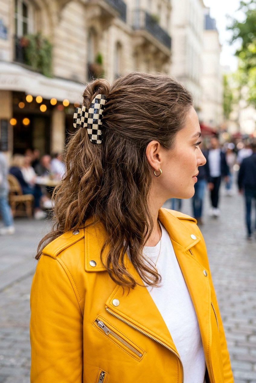 Patterned Acetate Claw Clip - 20 claw clip half up hairstyle - 20 claw clip half up hairstyle