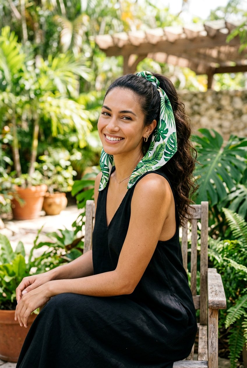 Patterned Ponytail With Scarf - 20 summer ponytail with scarf - 20 summer ponytail with scarf