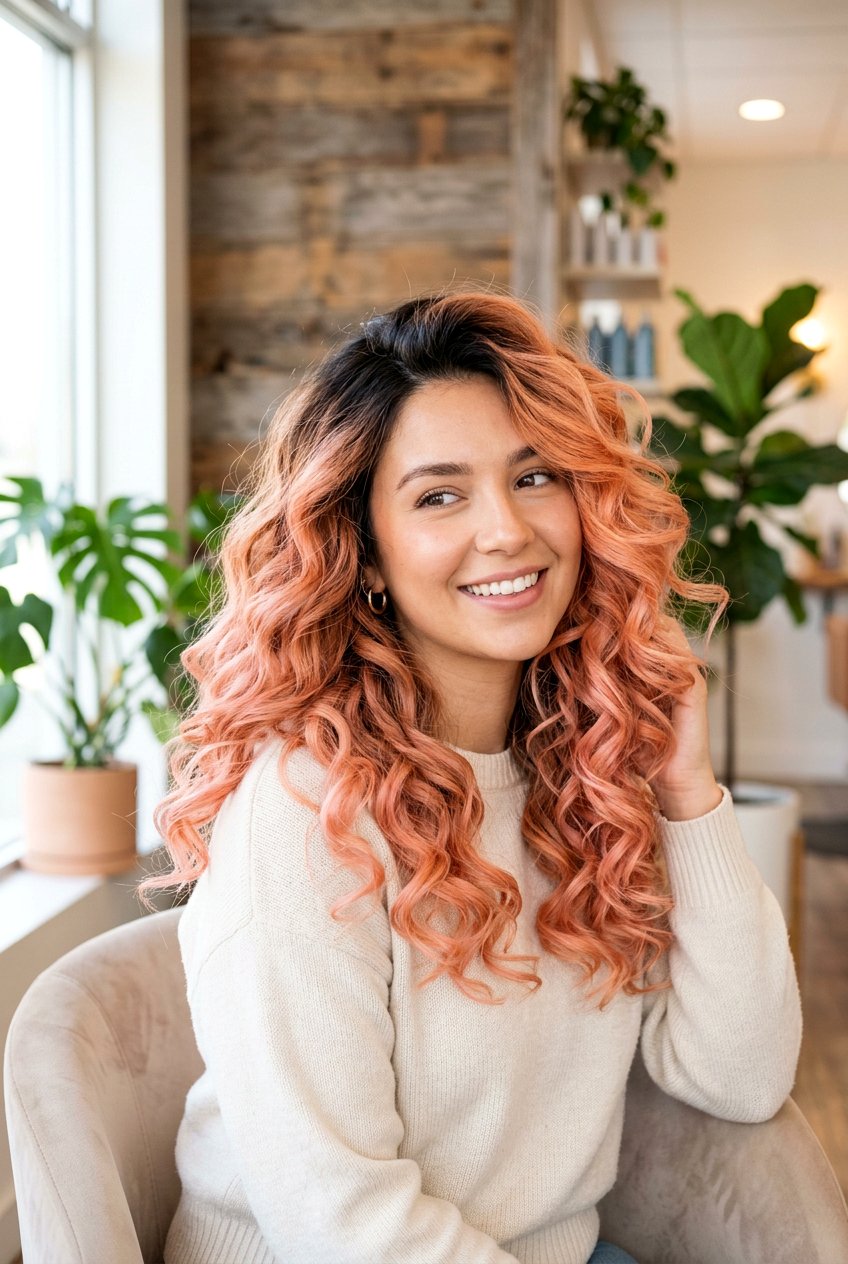 Peach Balayage Hair - 20 peach hair color ideas - 20 peach hair color ideas