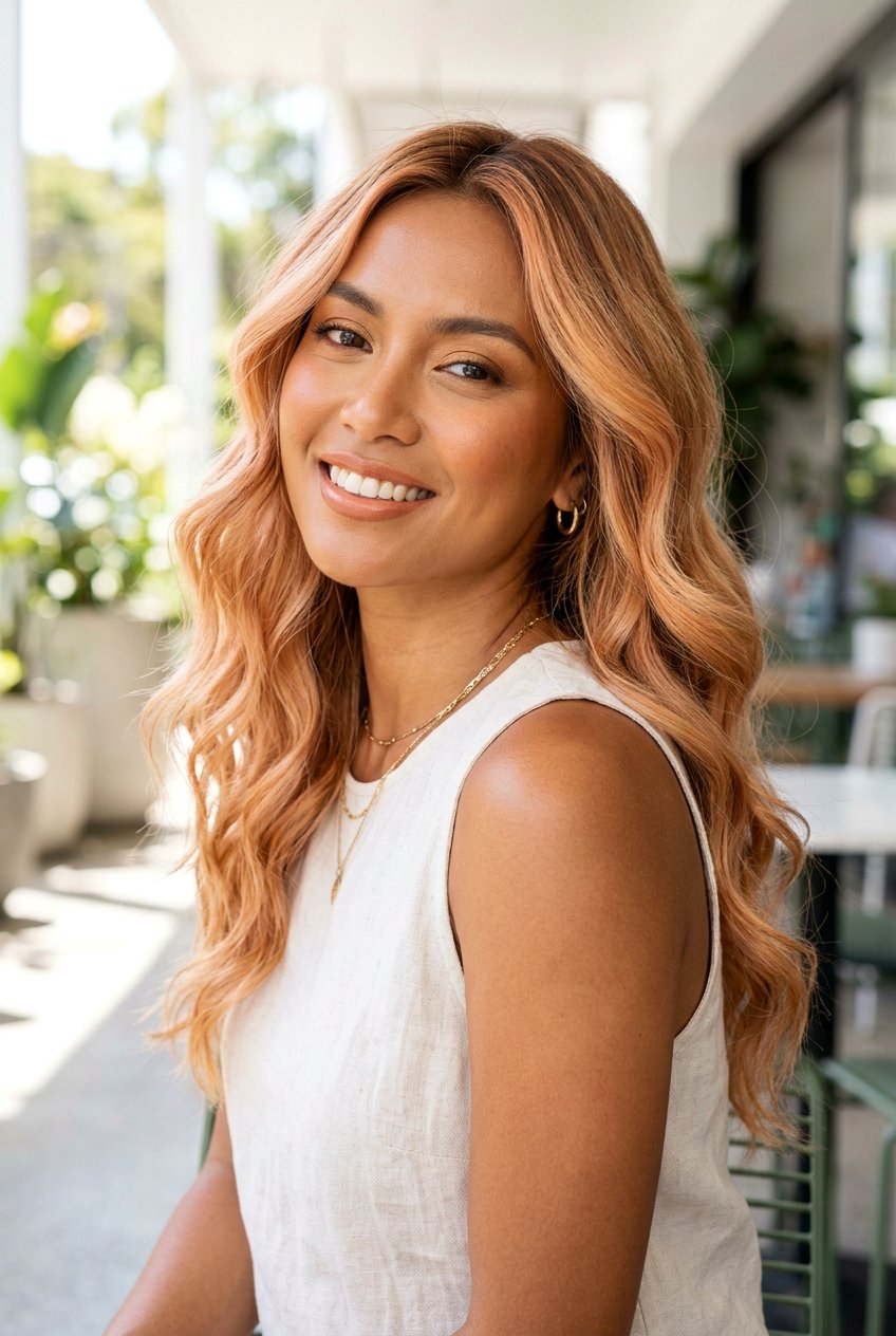 Peach Blonde Balayage For Warm Skin Tones - 20 peach blonde balayage - 20 peach blonde balayage