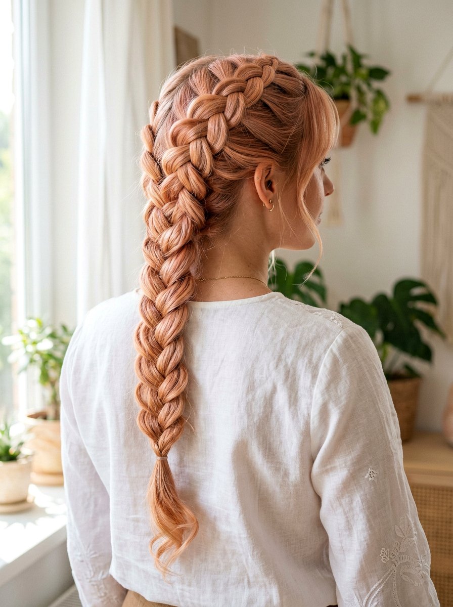 Peach Blonde Braided Hairstyle - 20 summer peach blonde hair color - 20 summer peach blonde hair color