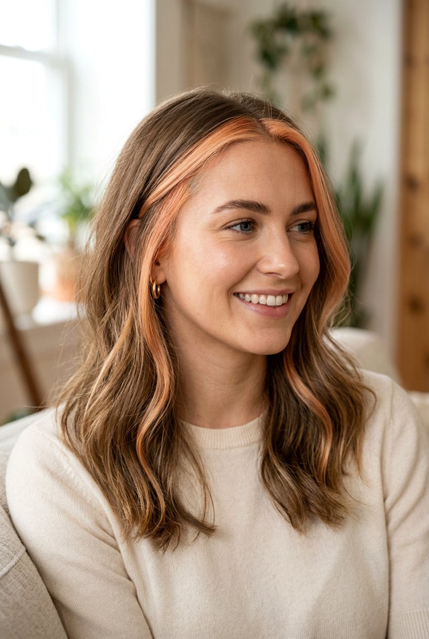 Peach Blonde Face Framing Highlights - 20 soft peach blonde hair - 20 soft peach blonde hair