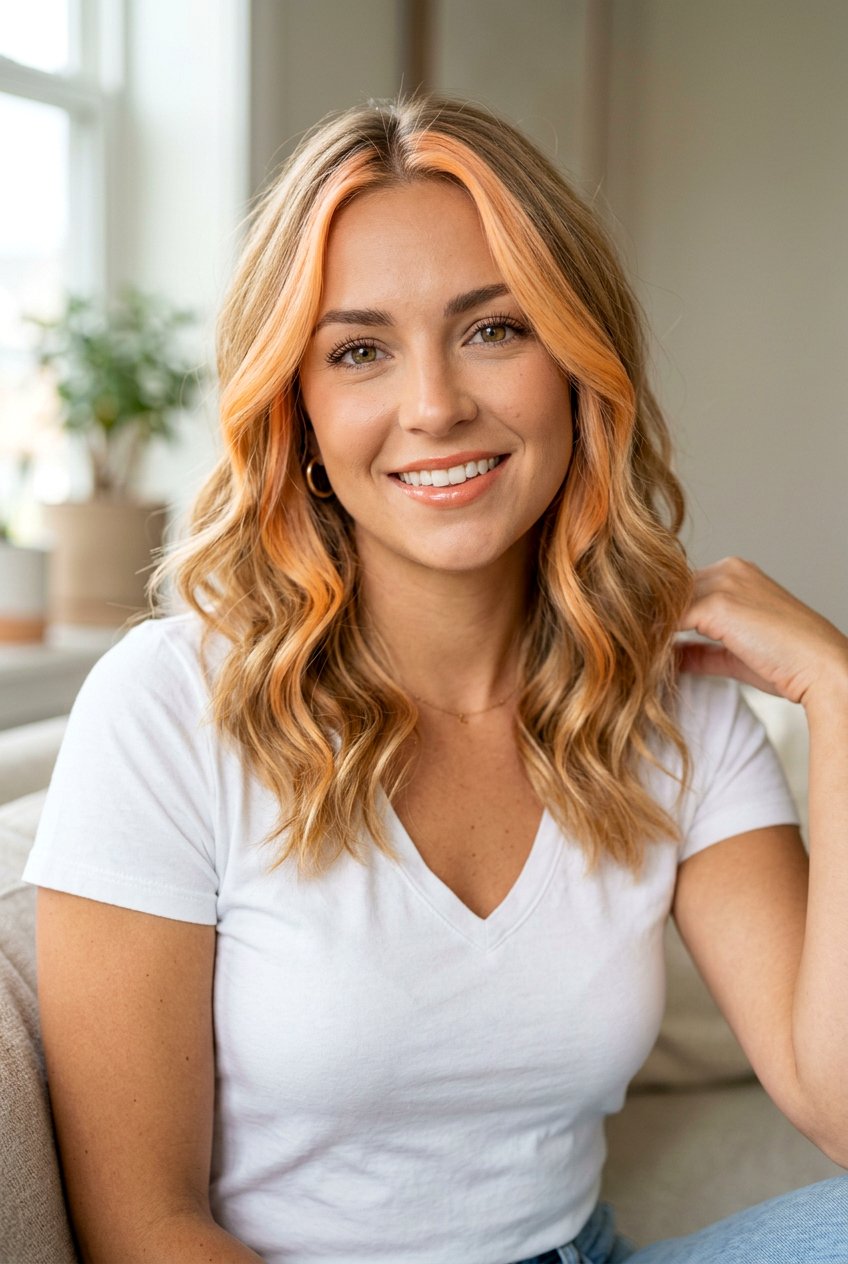 Peach Blonde Face Framing - 20 blonde hair with soft peach undertones - 20 blonde hair with soft peach undertones