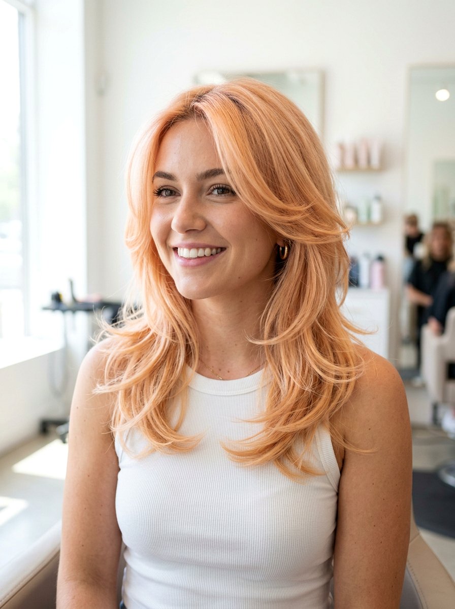 Peach Blonde Layered Haircut - 20 summer peach blonde hair color - 20 summer peach blonde hair color