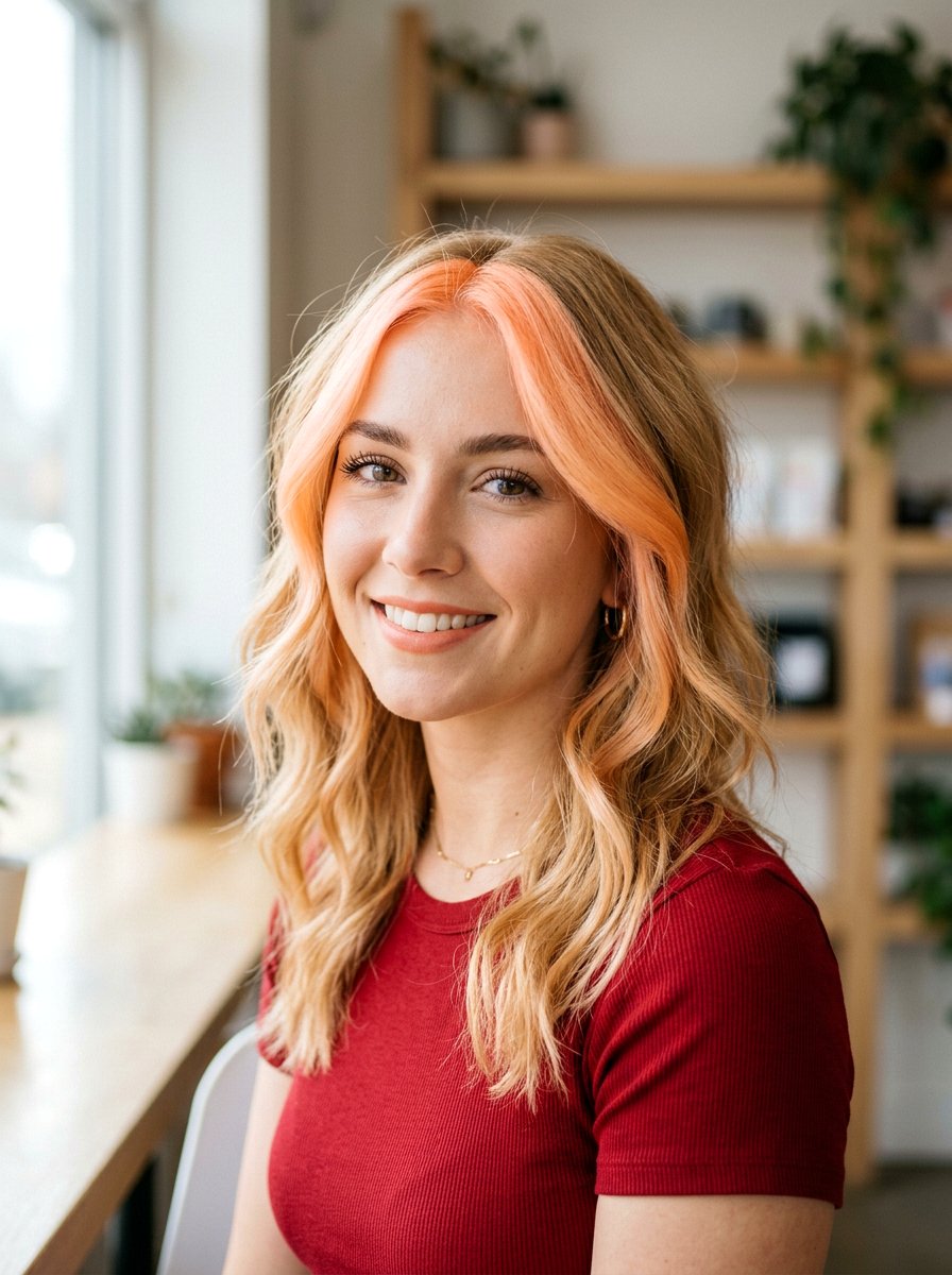 Peach Blonde Money Piece - 20 summer peach blonde hair color - 20 summer peach blonde hair color