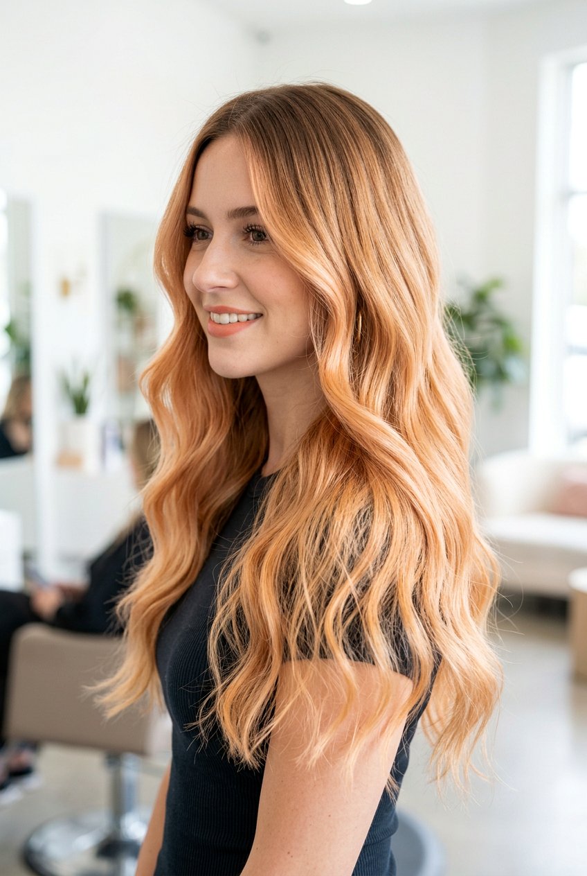 Peach Blonde Ombre - 20 soft peach blonde hair - 20 soft peach blonde hair