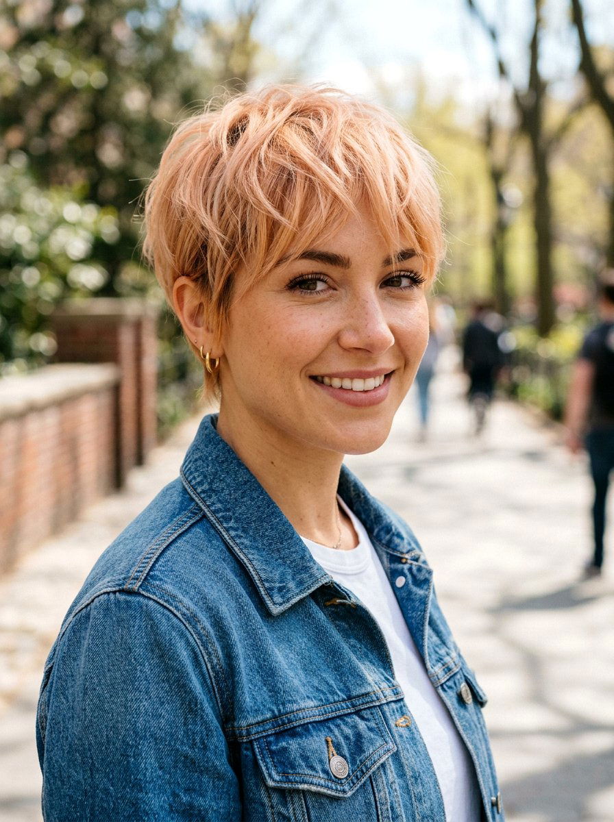 Peach Blonde Pixie Cut - 20 summer peach blonde hair color - 20 summer peach blonde hair color