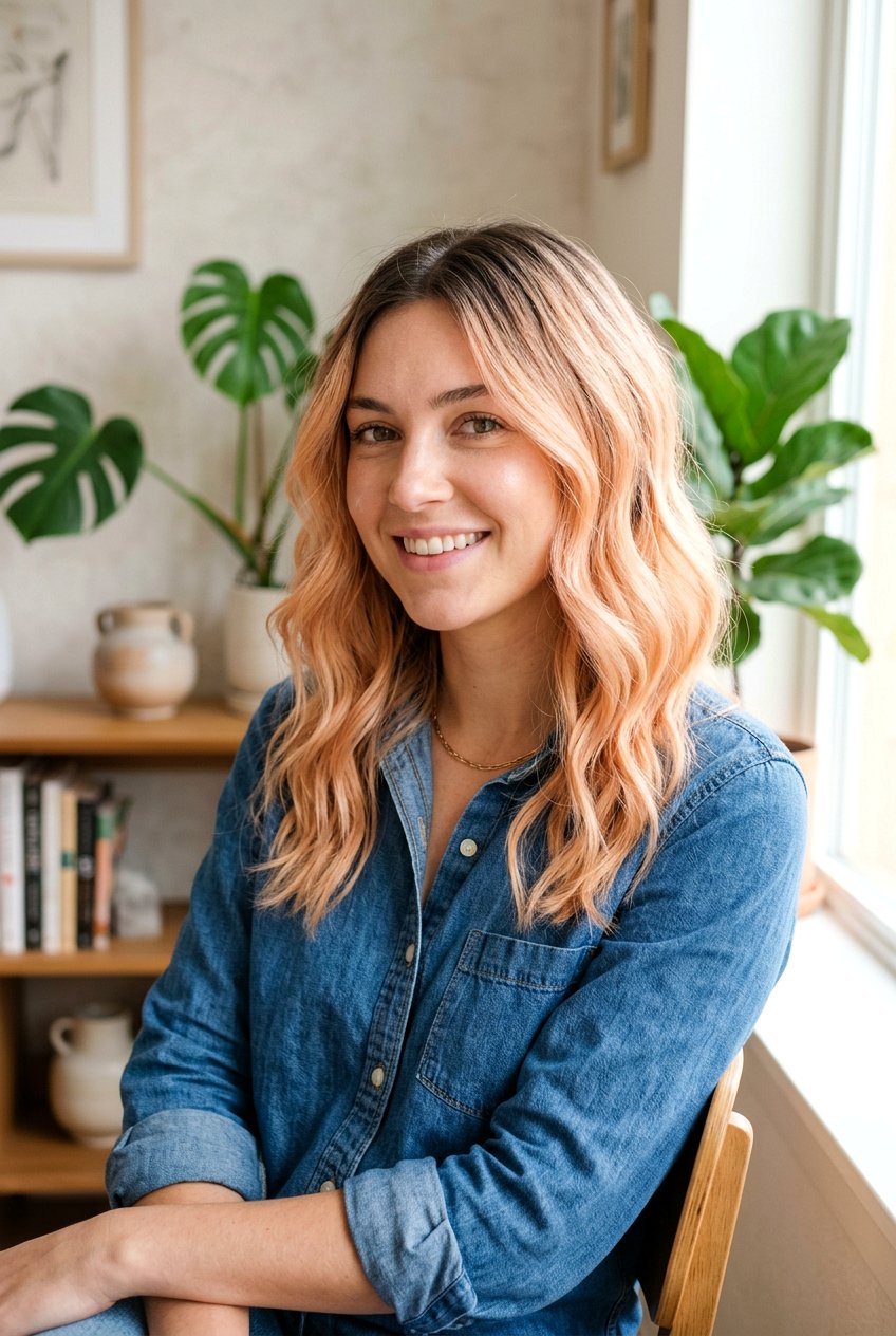 Peach Blonde Shadow Root - 20 blonde hair with soft peach undertones - 20 blonde hair with soft peach undertones