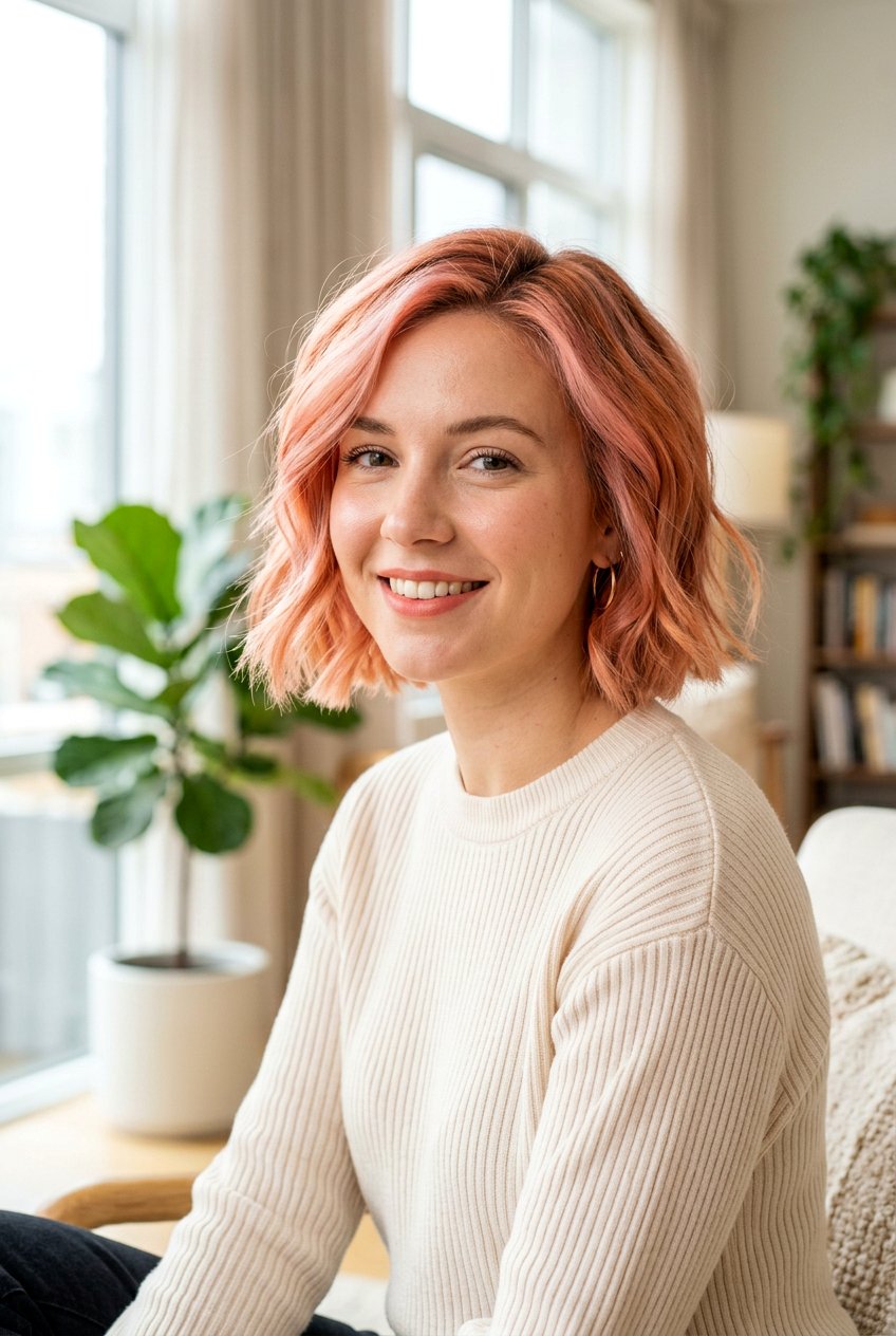 Peach Fuzz Hair Color - 20 spring hair color ideas - 20 spring hair color ideas